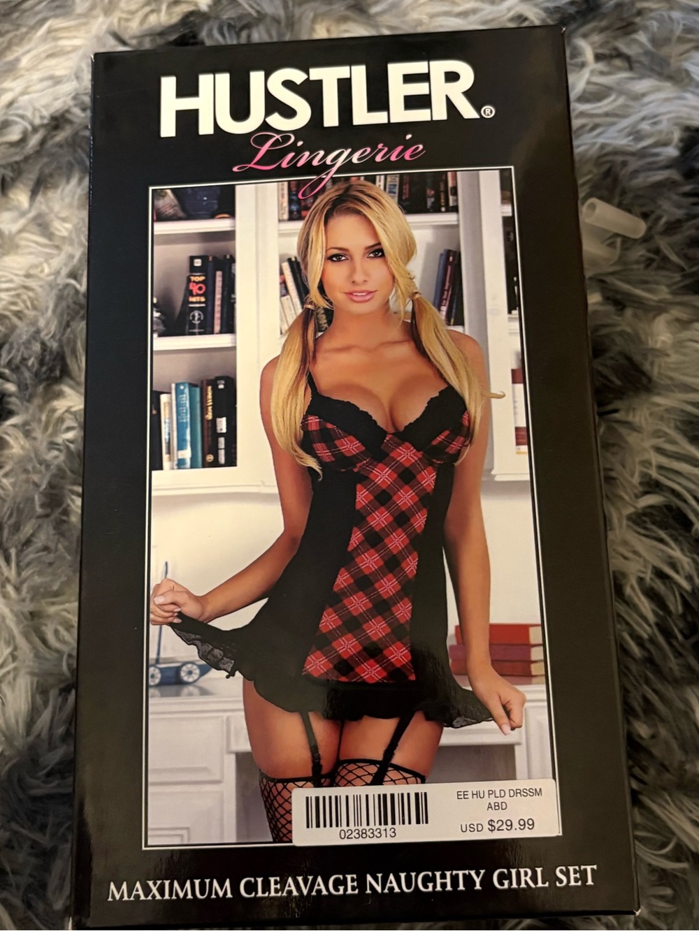 NWT Hustler Maximum Cleavage Plaid Lingerie Set